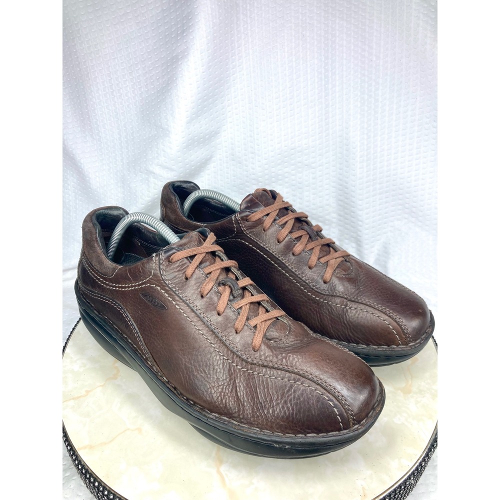 MBT Ajabu Lace Up Walking Shoes Men 10.5 Brown Leather Orthopedic Comfy Oxfords